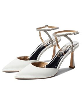 Badgley Mischka Satin and Silver Heels